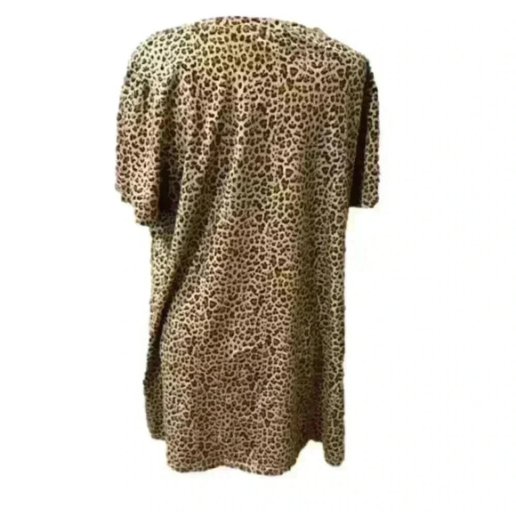 Hudson Gray Cheetah Leopard Animal Print Casual T Shirt Cotton Dress - Picture 3 of 6